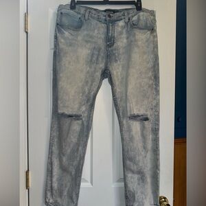 RSQ skinny jeans men’s 38 x 30 distressed Blue Holes